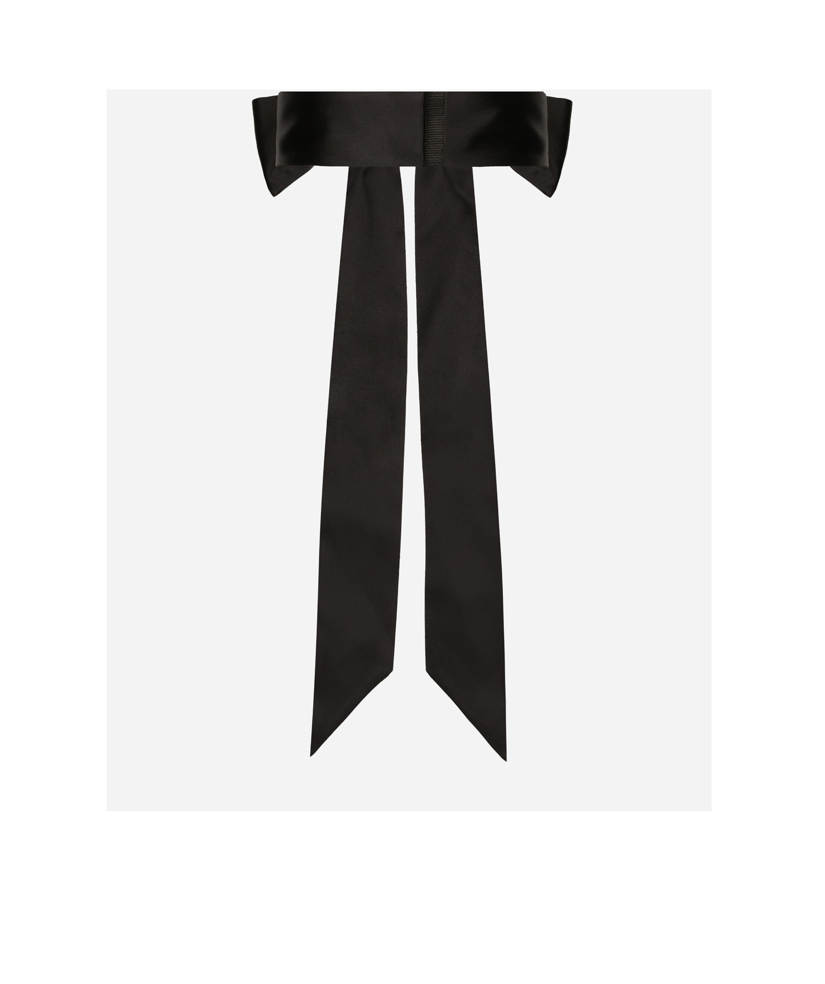 Dolce & Gabbana Bow-embellished Silk Belt In Black