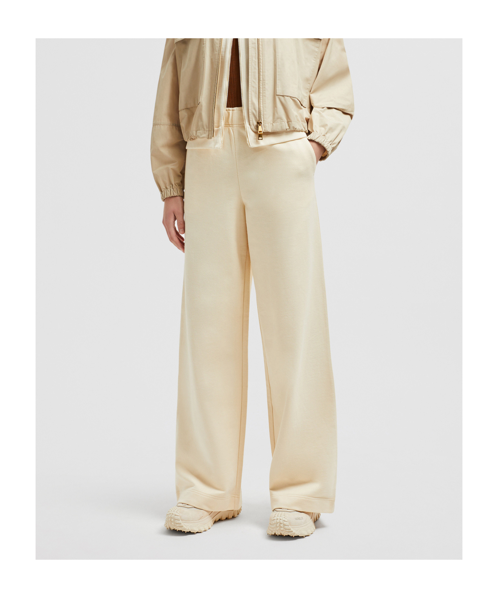 MONCLER WIDE LEG COTTON TRACK PANTS