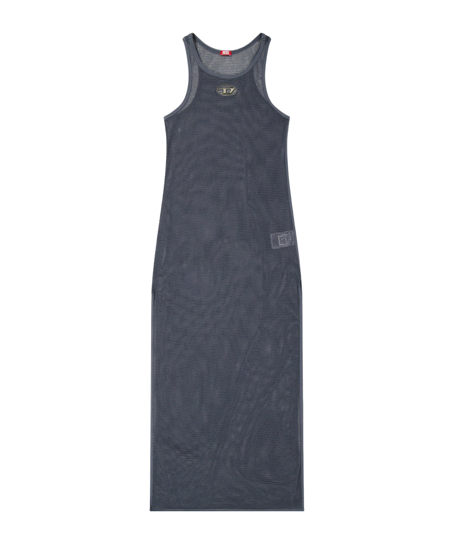 Diesel Mesh Racerback Tank Midi Dress In Grey