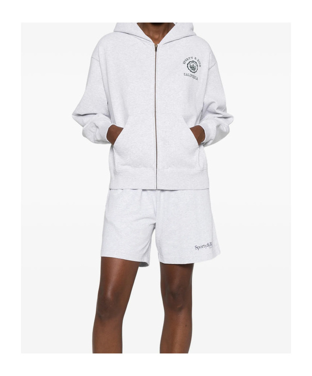 Sporty And Rich California Emblem Zip-up Hoodie In Gray