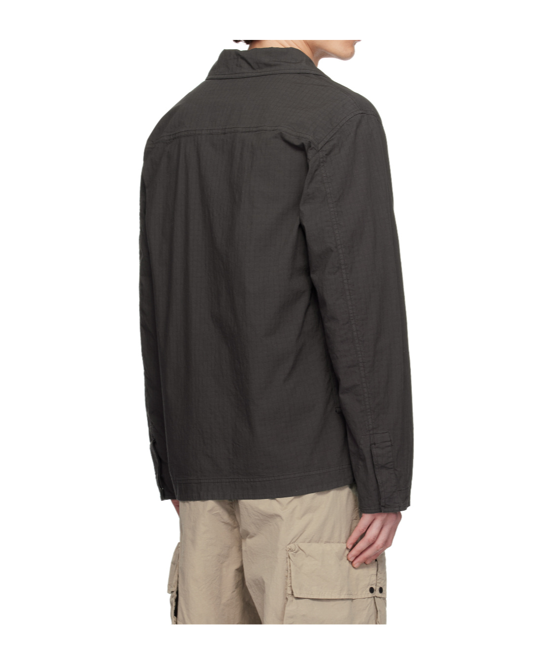 Stone Island Gray Mil-spec Stretch Ripstop-tc Jacket In Brown