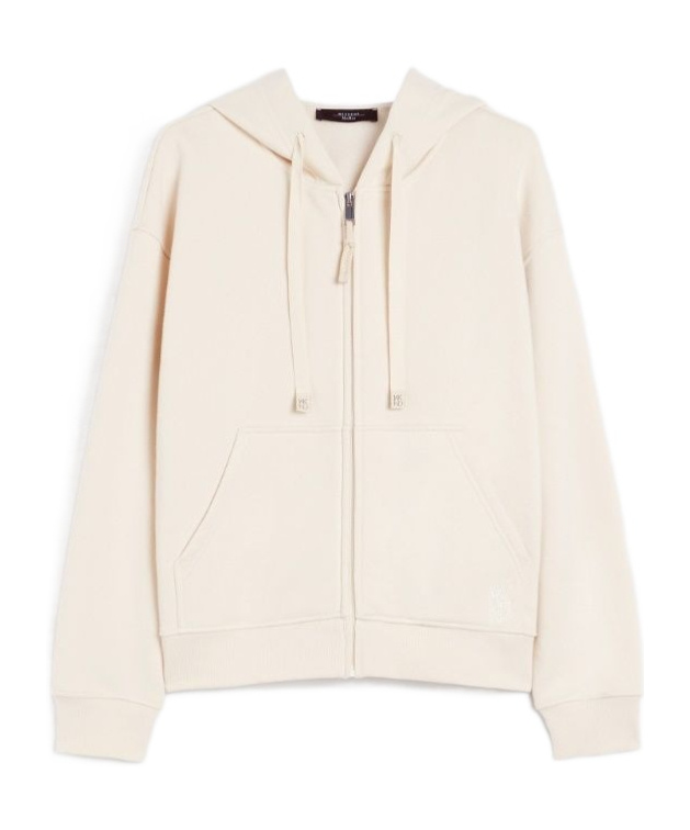 Weekend Max Mara Long-sleeved Hooded Sweatshirt In White