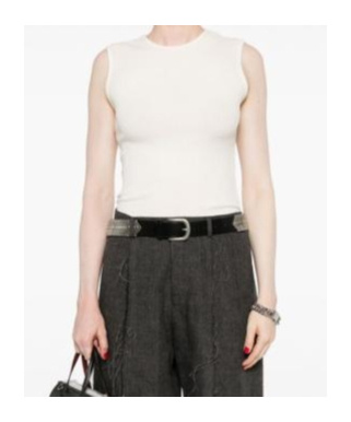 Agolde Sleeveless Ribbed Tank Top In White