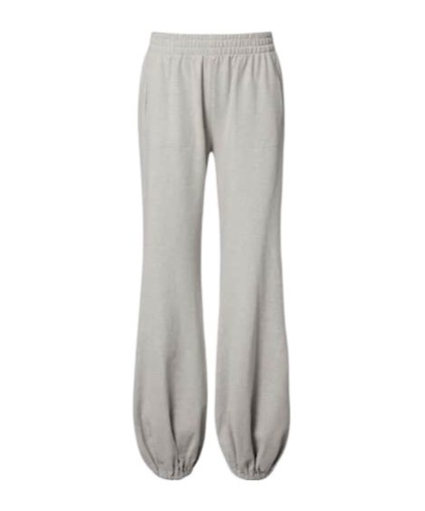 Norma Kamali Boyfriend Puff Jog Sweatpants Light Heather Grey In White