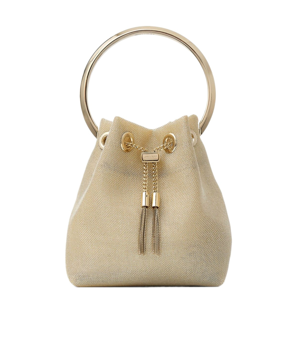 Jimmy Choo Bon Bon Drawstring Bucket Bag In Nude
