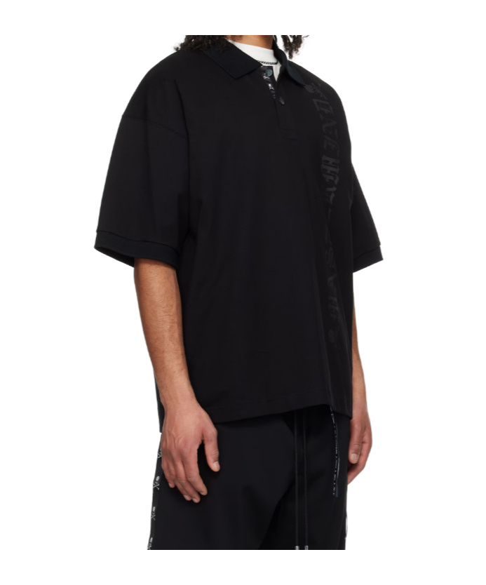 Mastermind Japan Black Boxy Skull Polo In Black