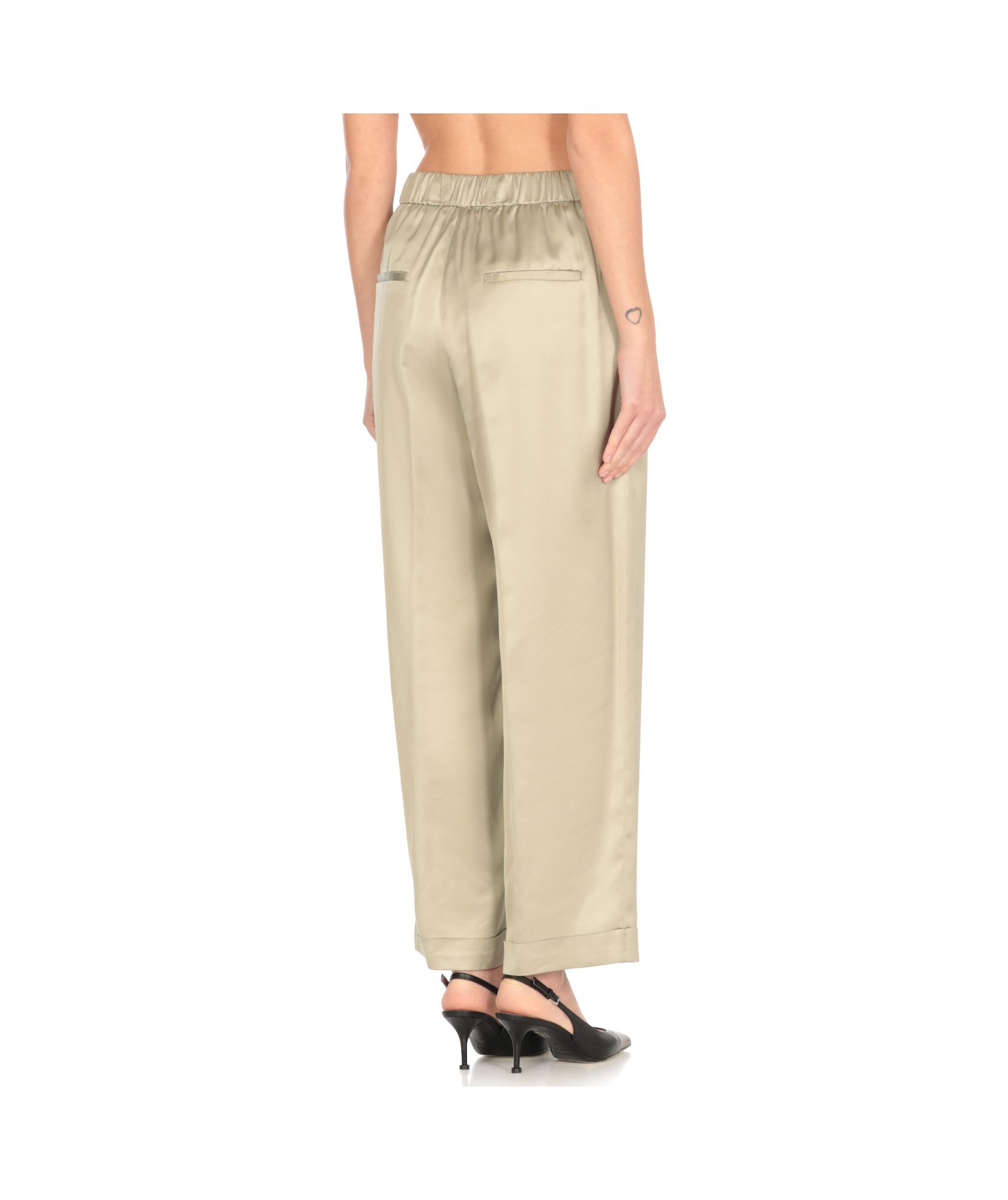 Peserico Elastic Waist Casual Pants In Green