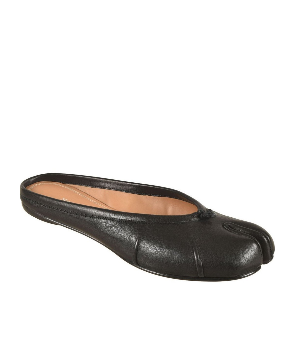 Maison Margiela Tabi Calf Leather Flat Mules In Black