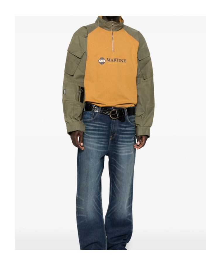 Martine Rose Shrunken Utility Sleeve Shirt In Yellow