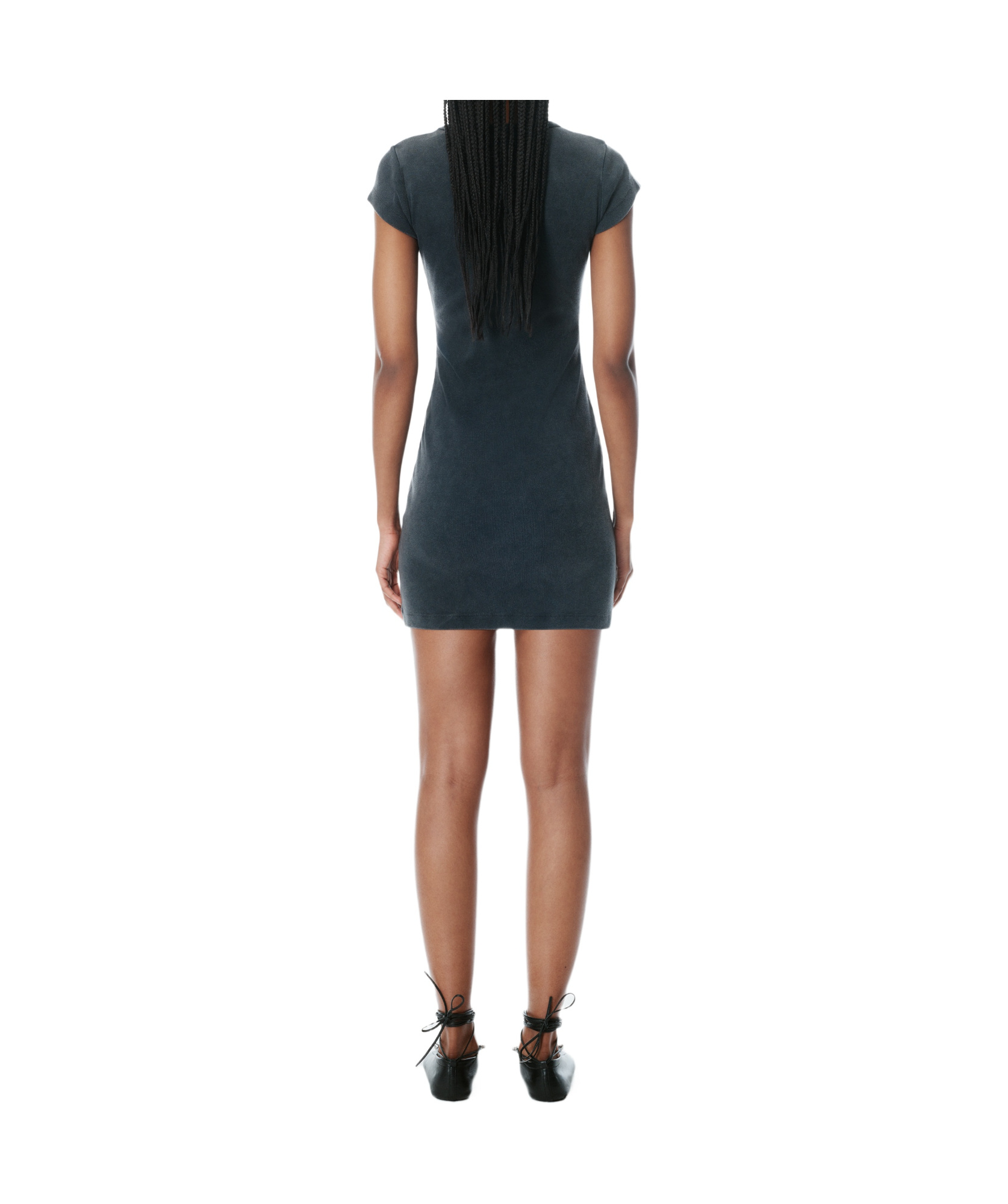 Alexander Wang Short Sleeve Dress In Black
