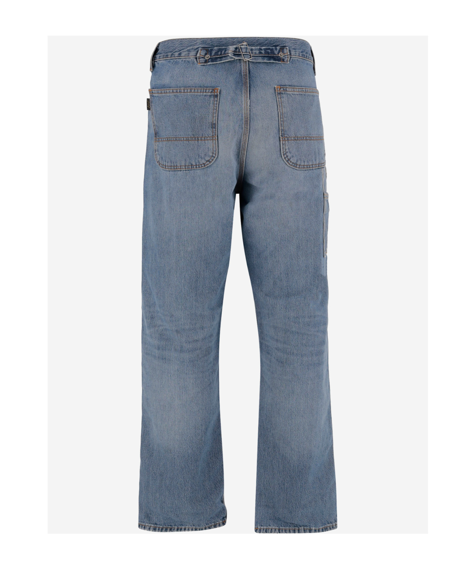 Haikure Denim Trousers With Belt Loops In Blue
