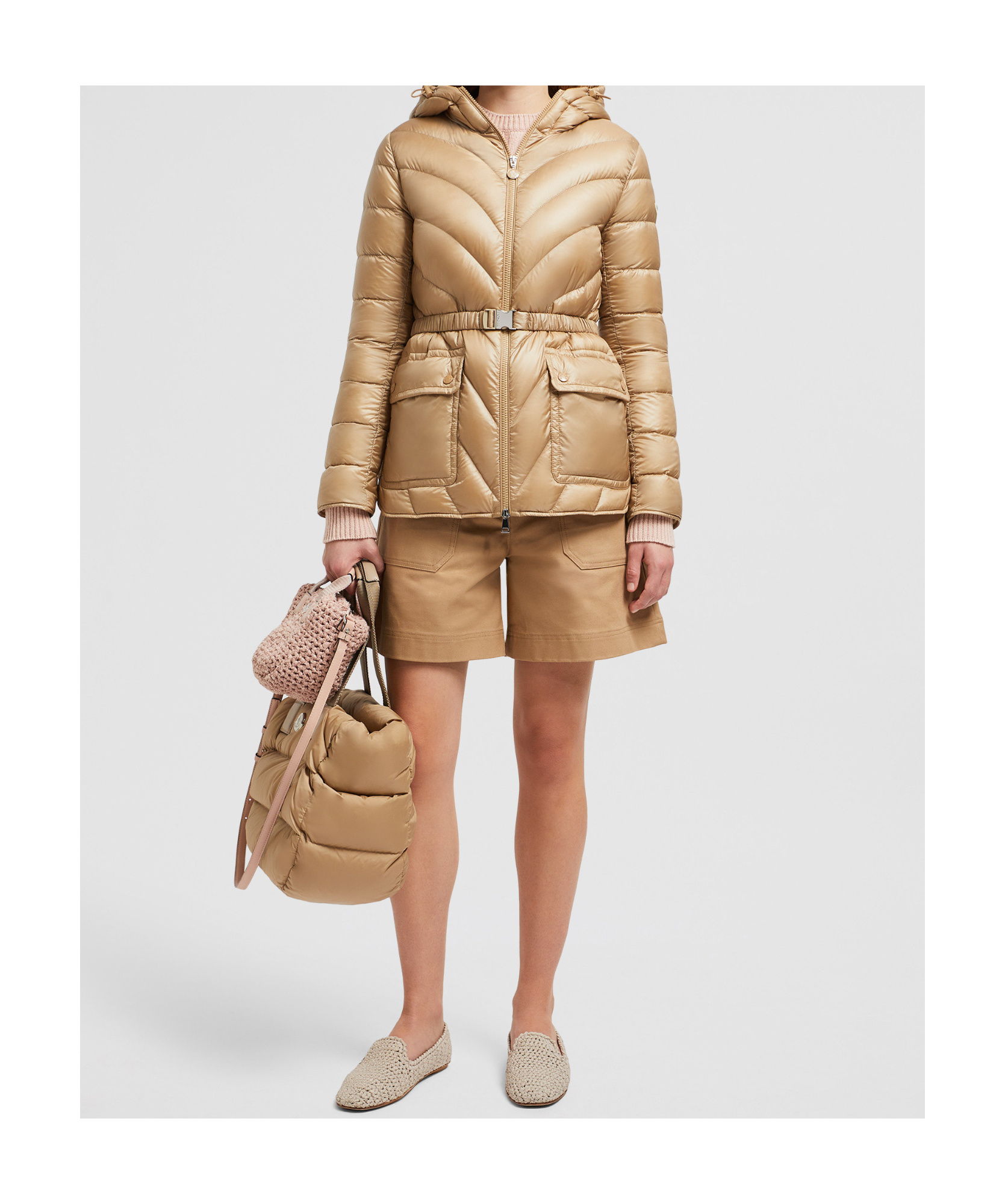 MONCLER ARGENNO HOODED MID-LENGTH DOWN JACKET