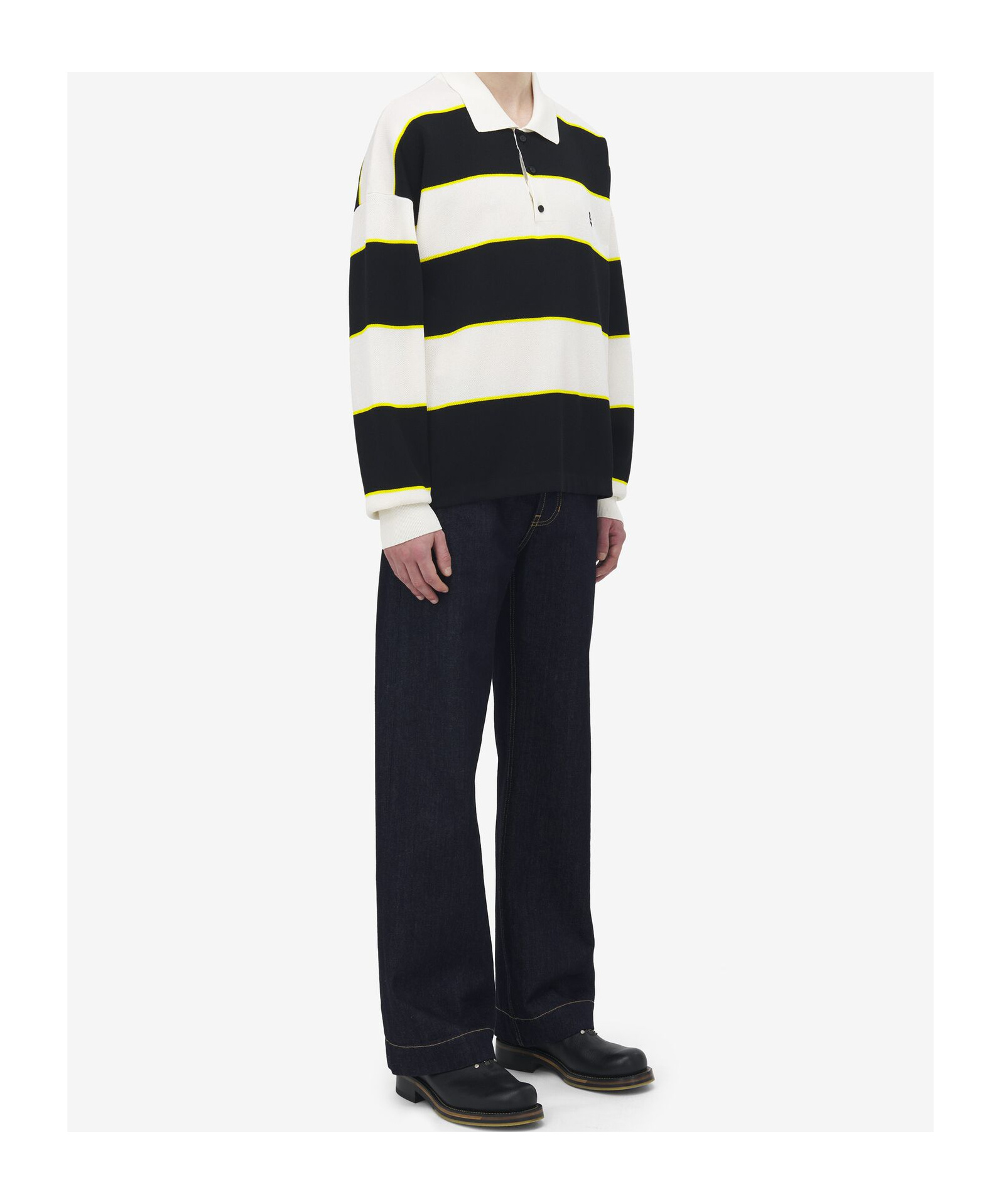 Alexander Mcqueen Rugby Stripe Polo Shirt In Animal Print