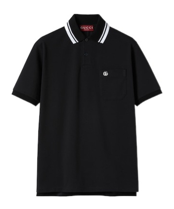 Gucci Blue Stretch Cotton Embroidered Polo Shirt
