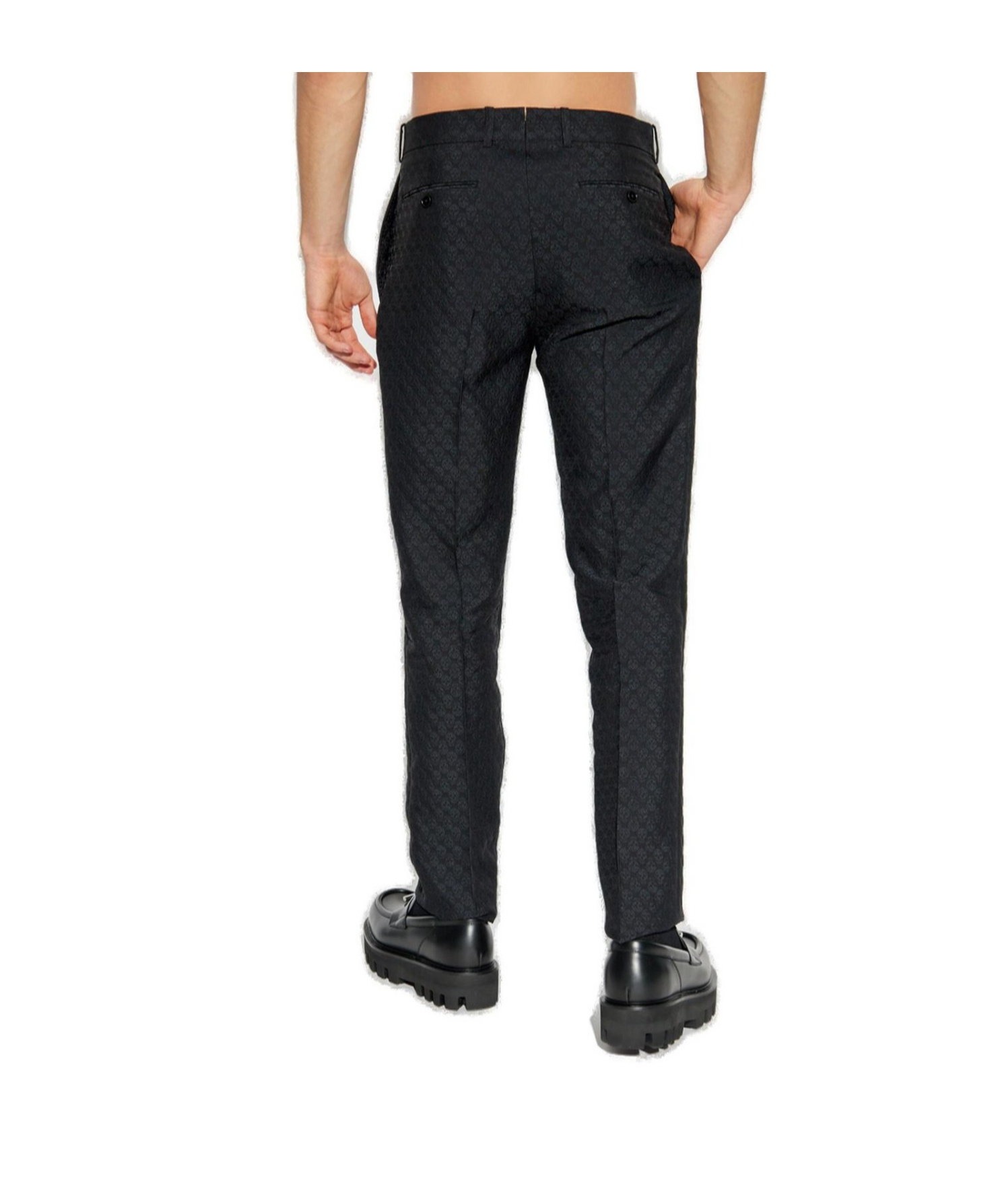 Alexander Mcqueen Skull Motif Tailored Trousers In Black