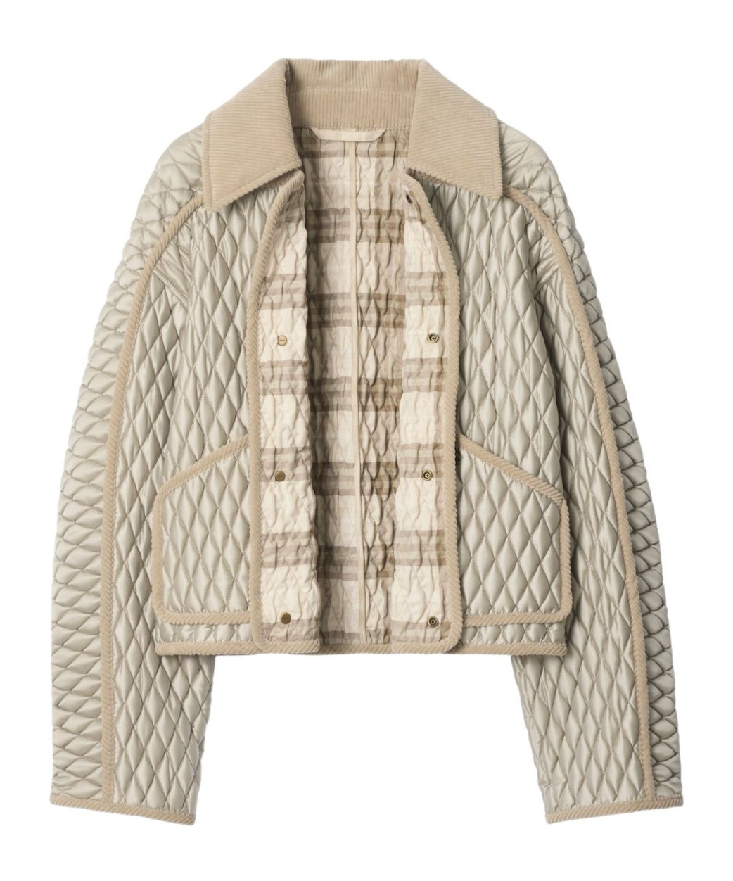 Burberry Floriston Quilted Corduroy-trimmed Jacket In Brown