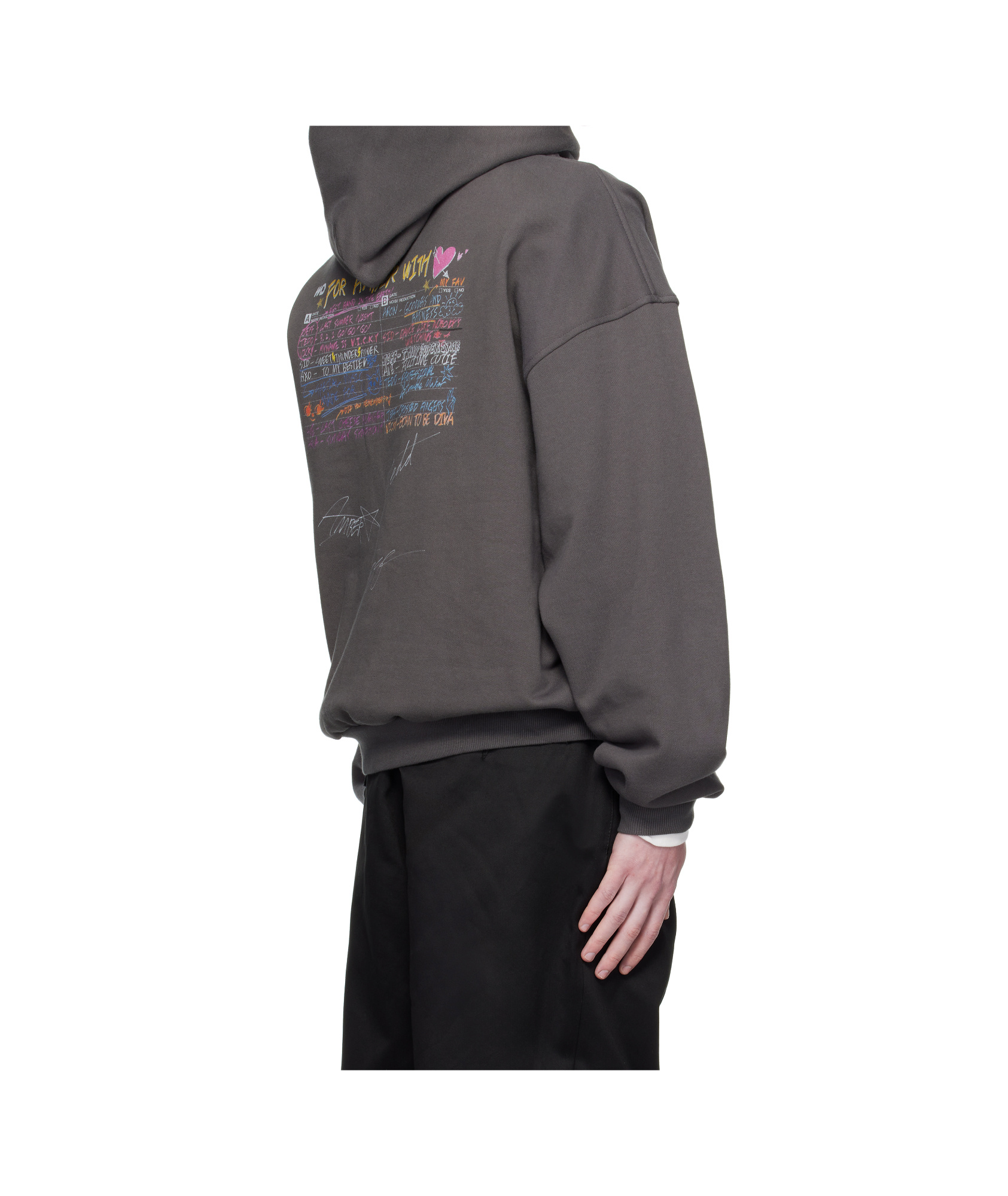We11 Done Cassette Tape Print Hoodie In Gray