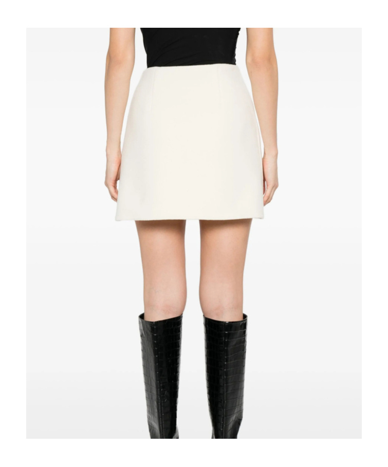 Ermanno Scervino Wool Mini Skirt In Neutral