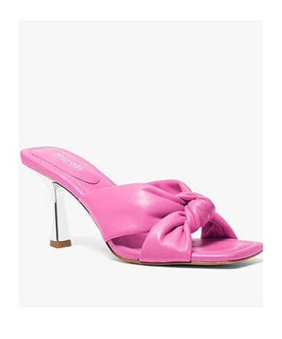 Shop Michael Michael Kors Elena Leather Sandals In Pink