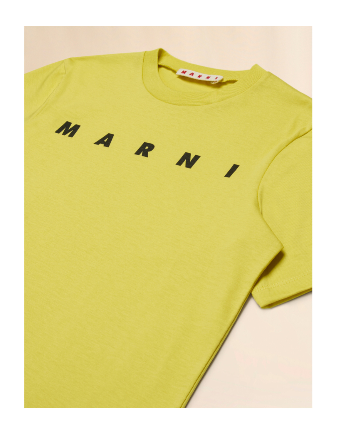 Marni Logo-print Cotton T-shirt In Yellow