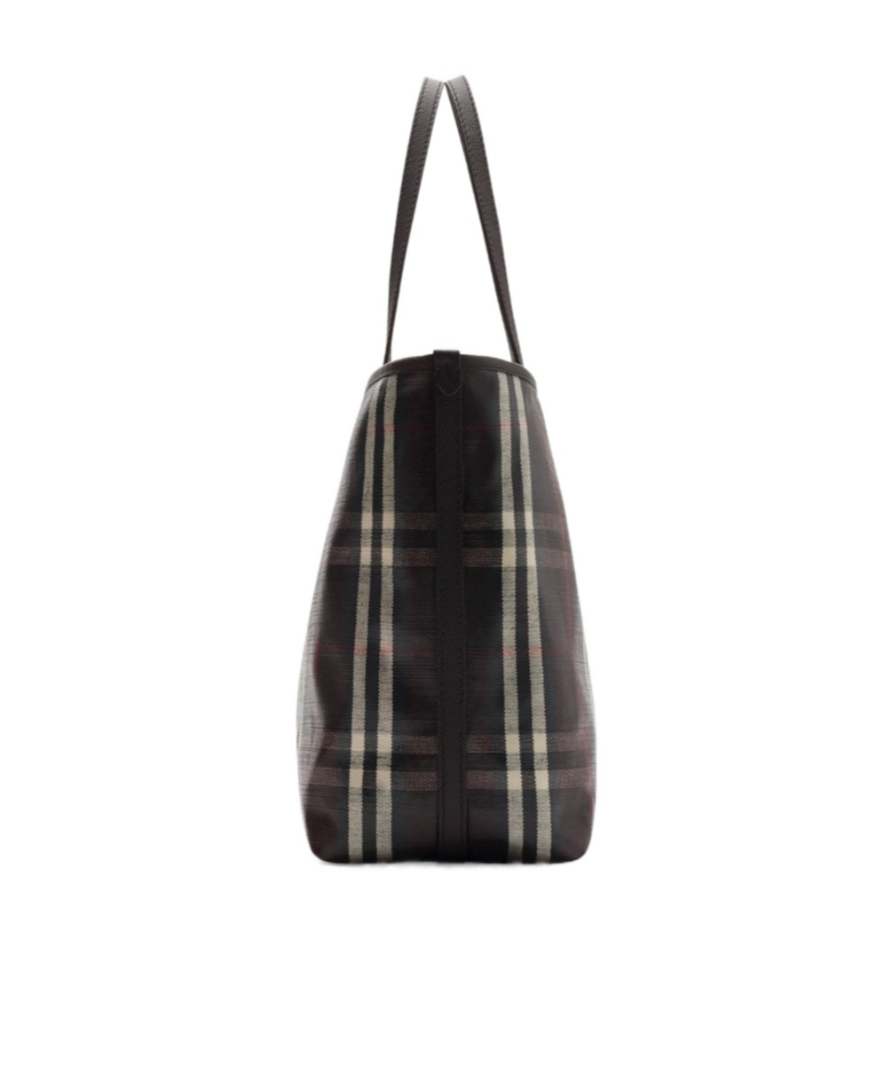 Burberry Embroidered Canvas Medium Highlands Shopping Bag In Multi