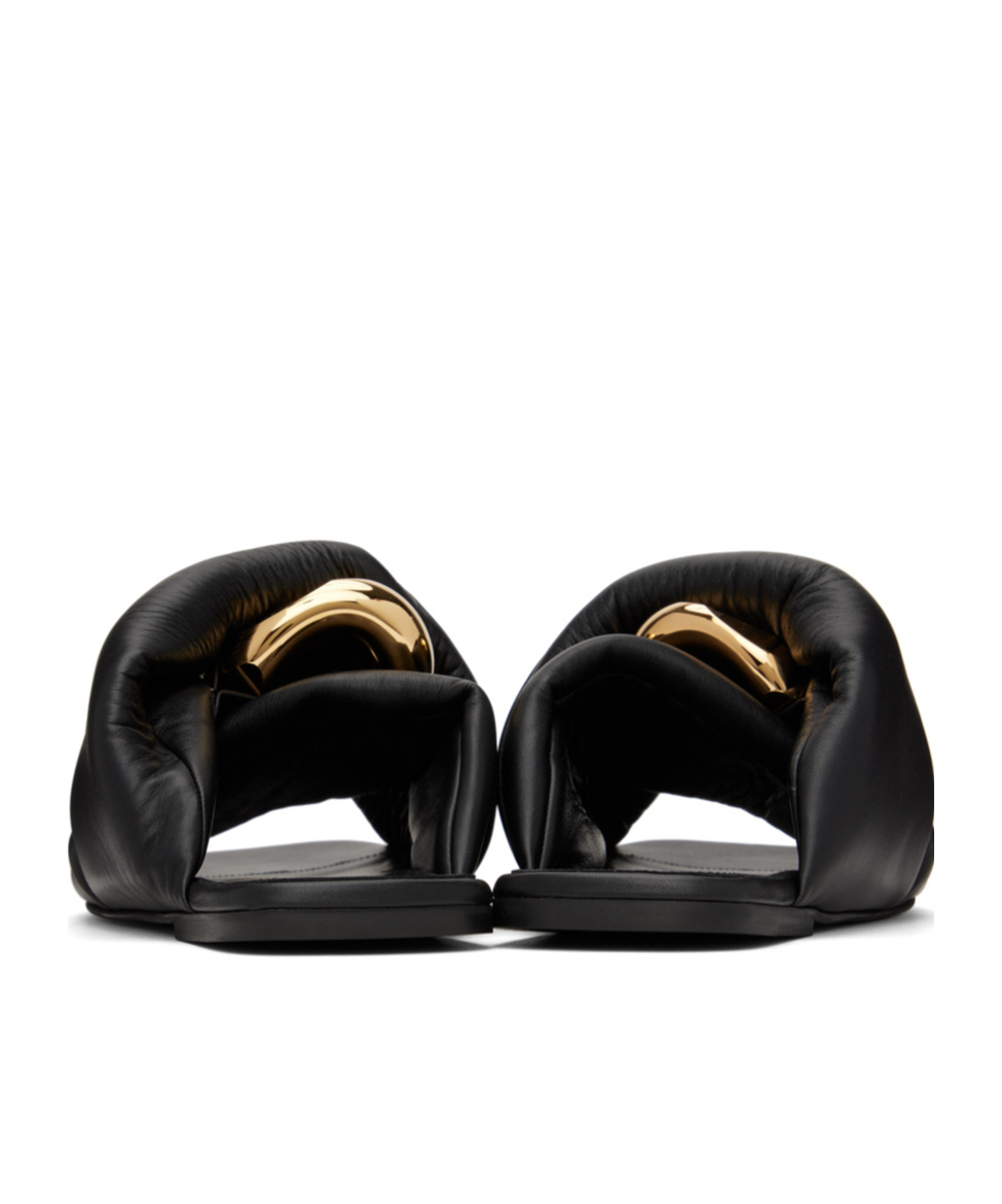 Jw Anderson Chain Twist Flip Flops In Black