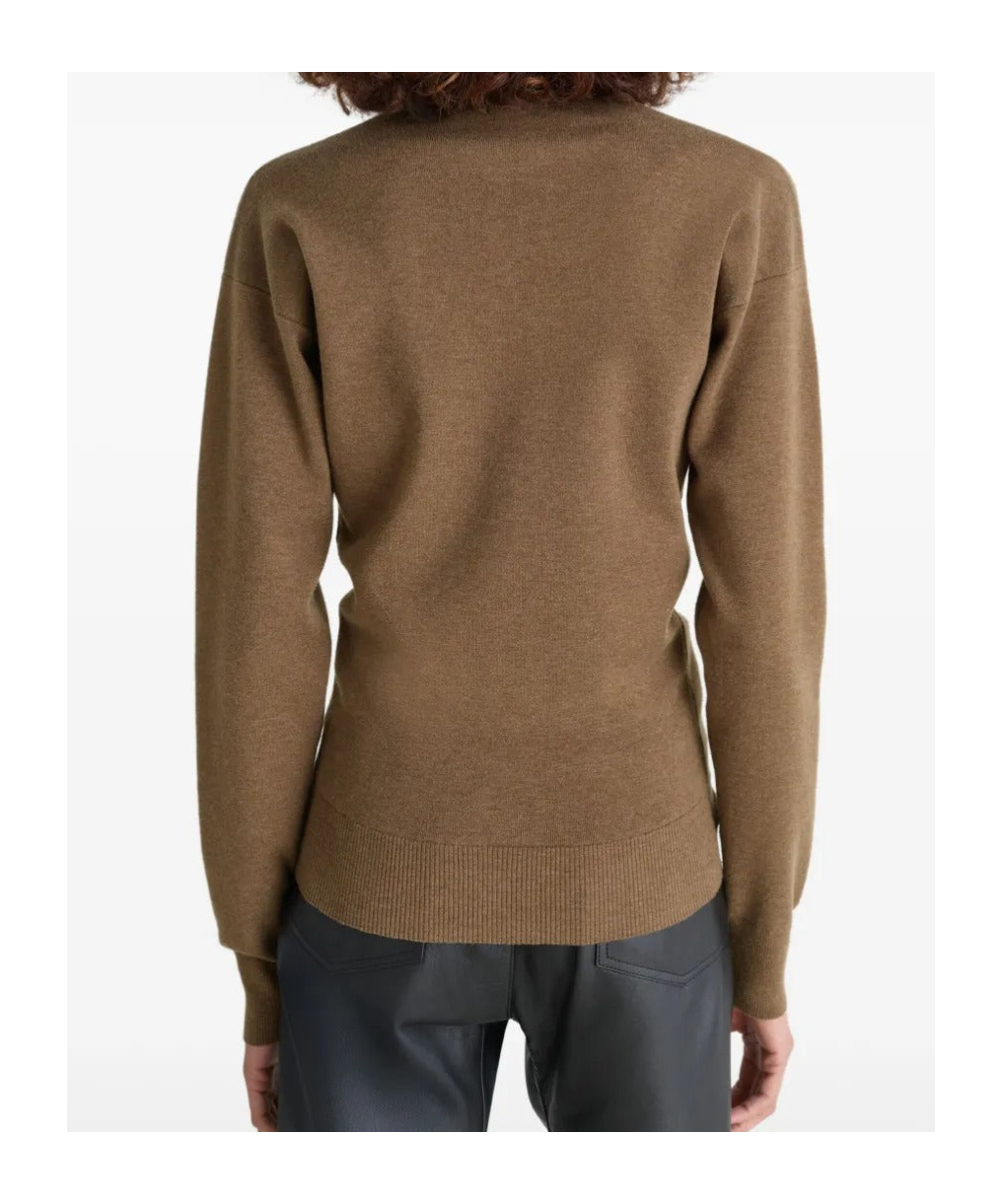 Lemaire Turtleneck Buttoned Cardigan In Brown