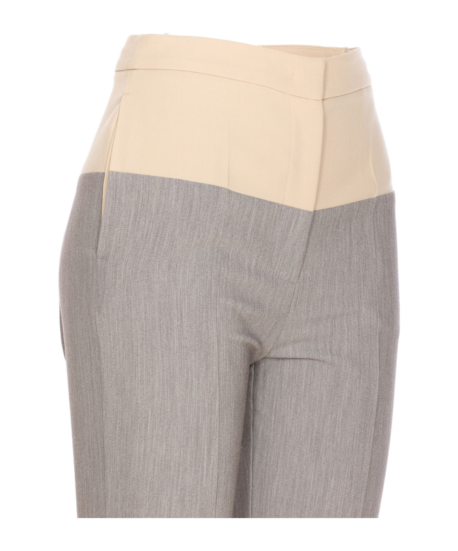 Patrizia Pepe Colour-block Trousers In Gray