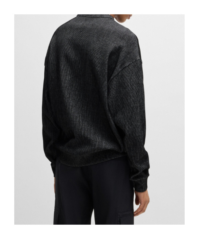 Shop Hugo Boss Smoke Logo-print Sweatshirt In Black