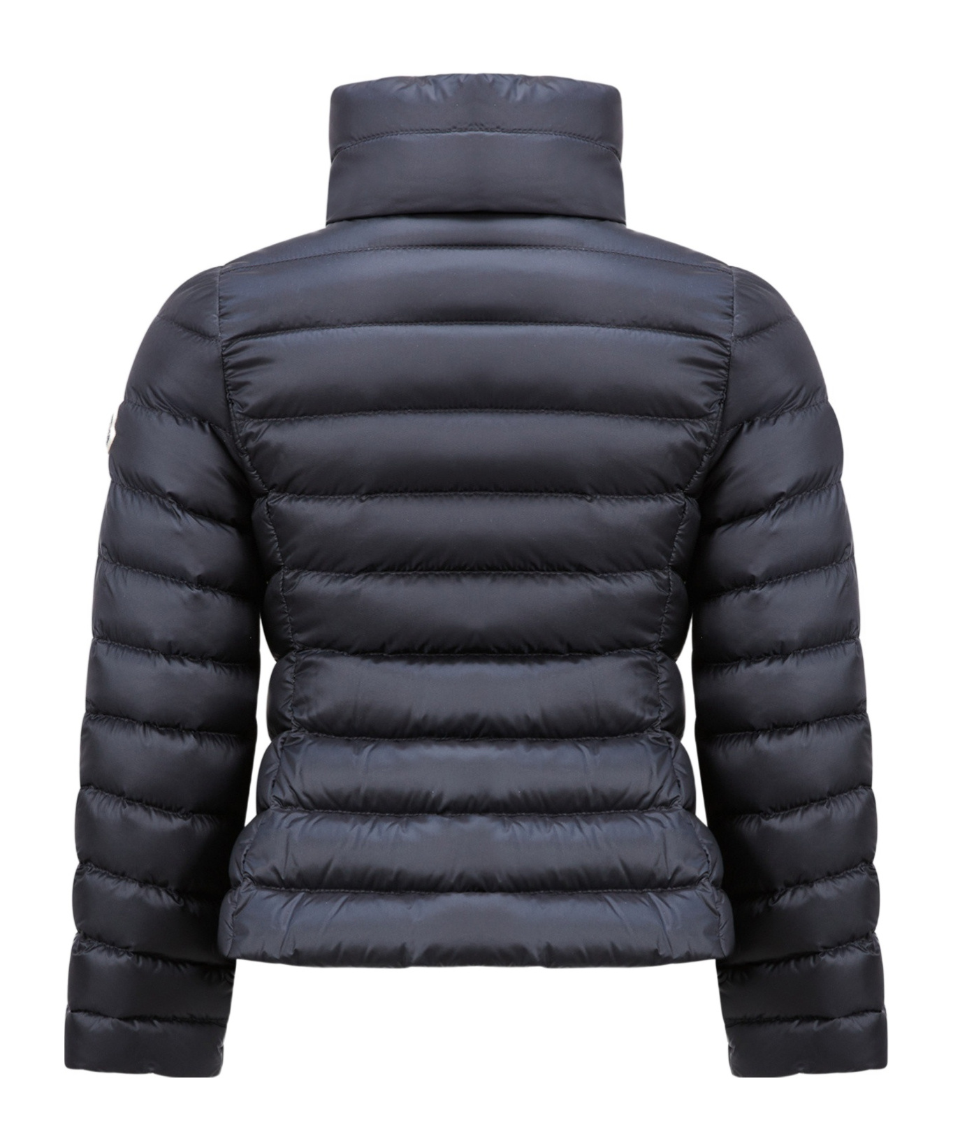 Moncler Enfant Logo Patch Quilted Down Jacket In Blue