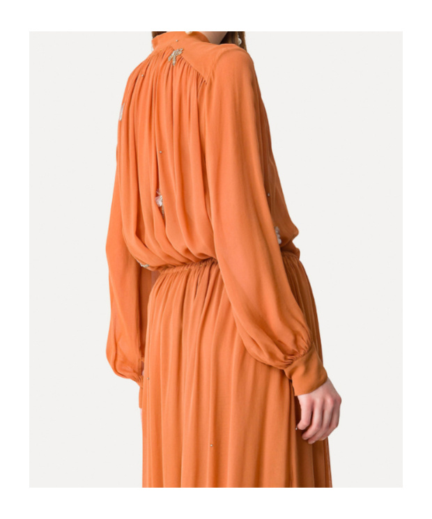 Forte Forte Shirt In Georgette With Carrousel Des Sylphes Embroidery In Orange