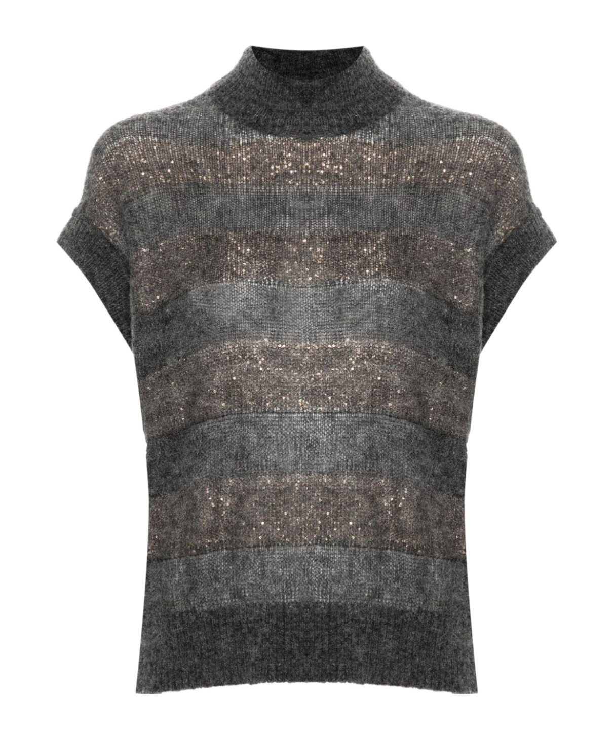 Shop Brunello Cucinelli Sequin-embellished Striped Vest In Black