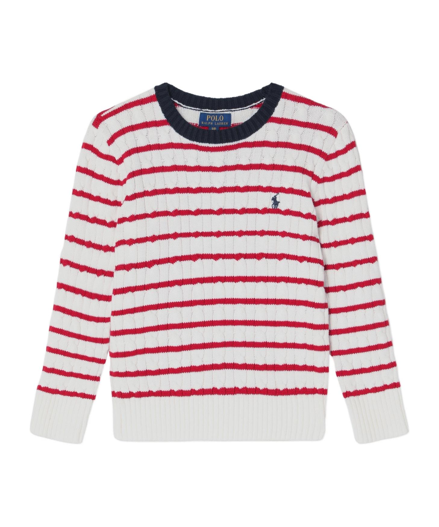 Polo Ralph Lauren Striped Cable-knit Jumper In White
