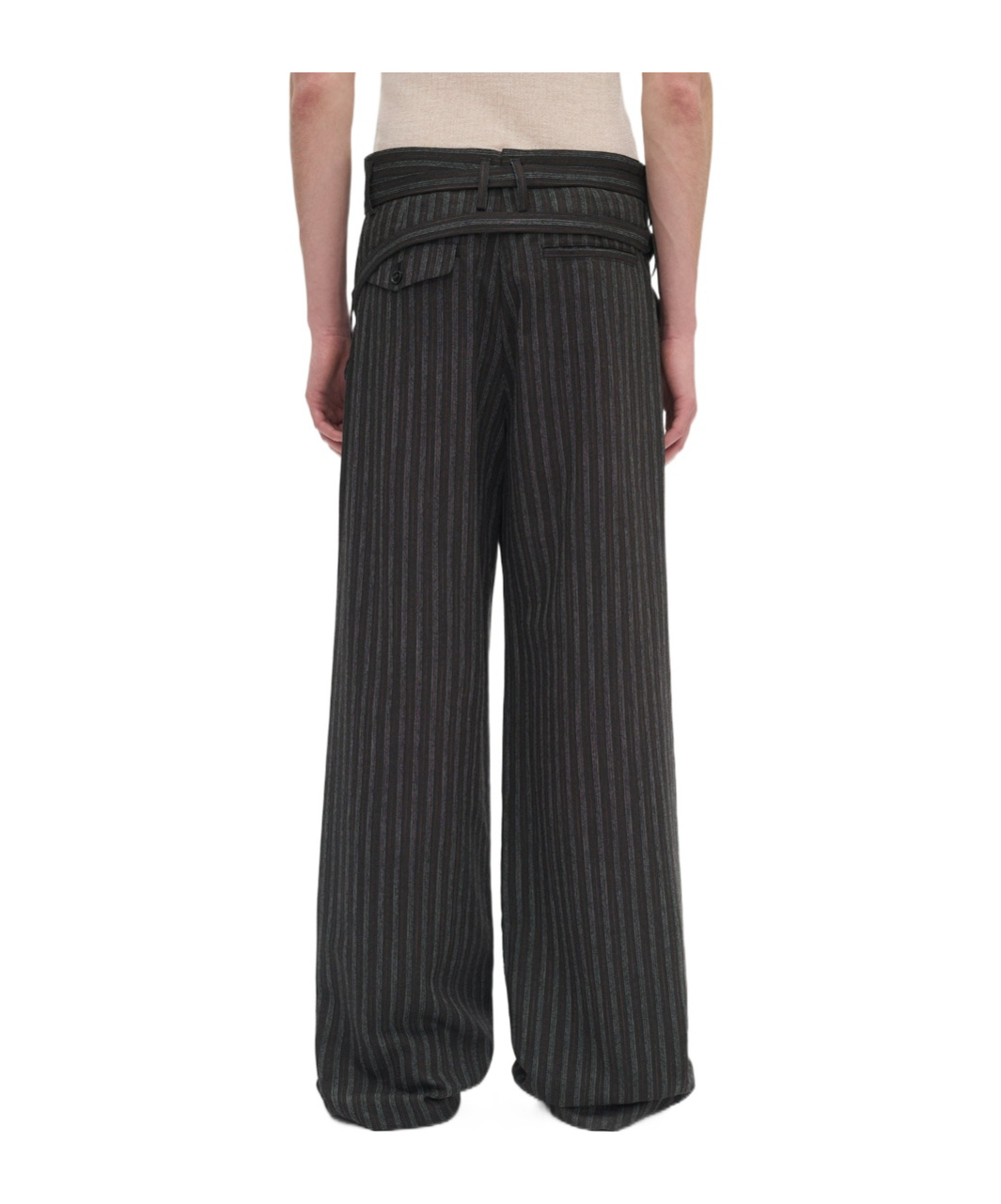 Ann Demeulemeester Woubrecht High Comfort Double Belted Trousers In Black