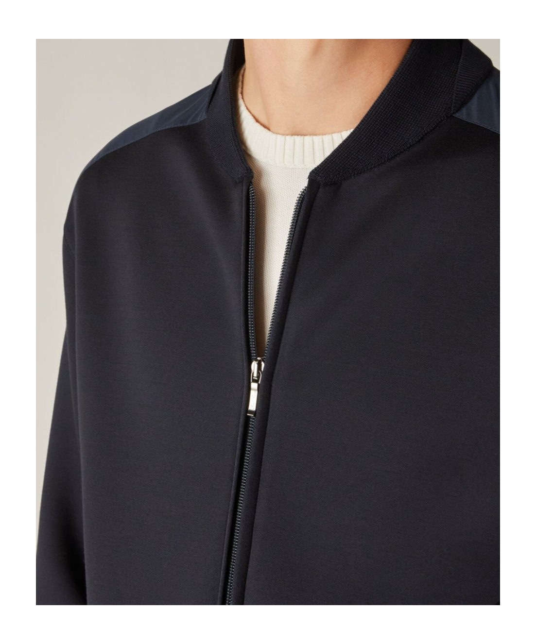 Loro Piana Zippered Casual Jacket In Navy Blue