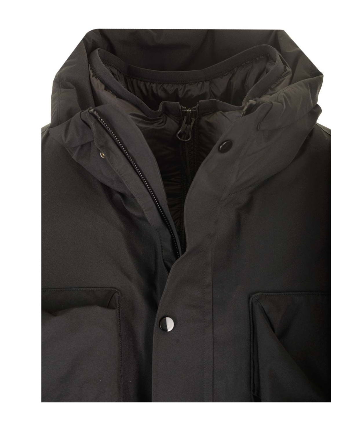 C.p. Company C.p.company Technical Fabric Jacket With Internal Removable Down Jacket In Black