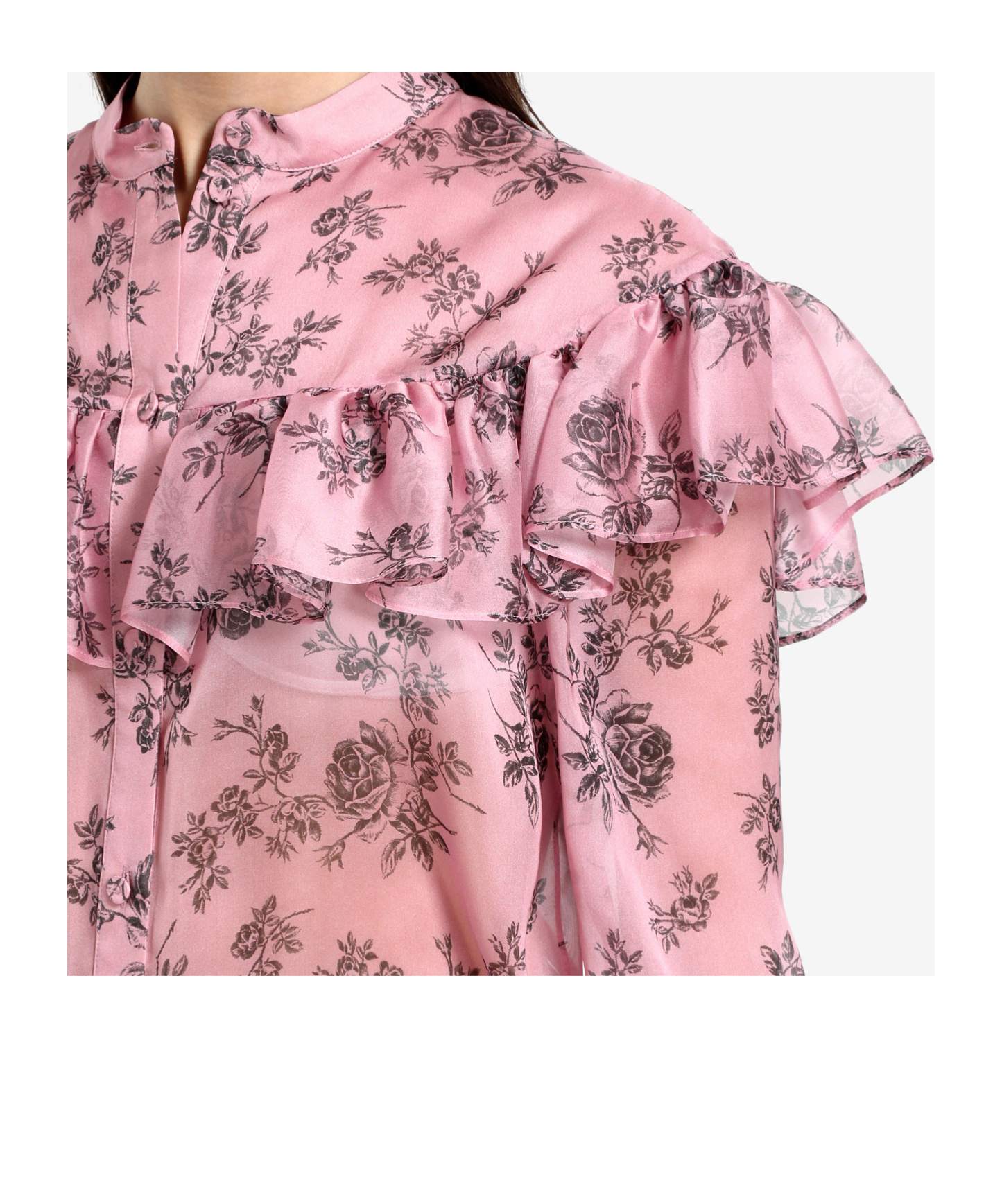 Philosophy Di Lorenzo Serafini Floral-print Ruffled Shirt In Multi