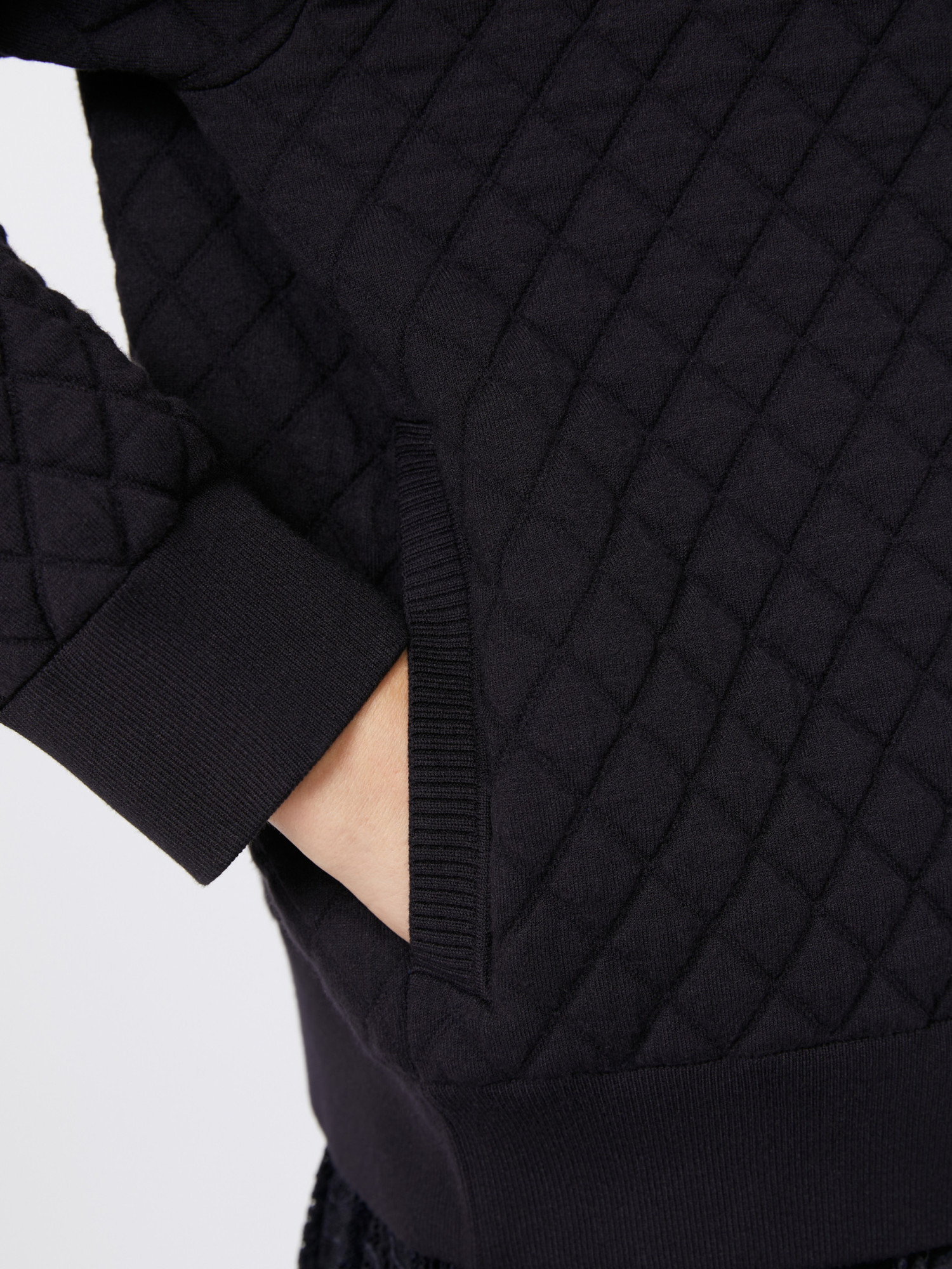 Max Mara Viscose Yarn Bomber Jacket In Black