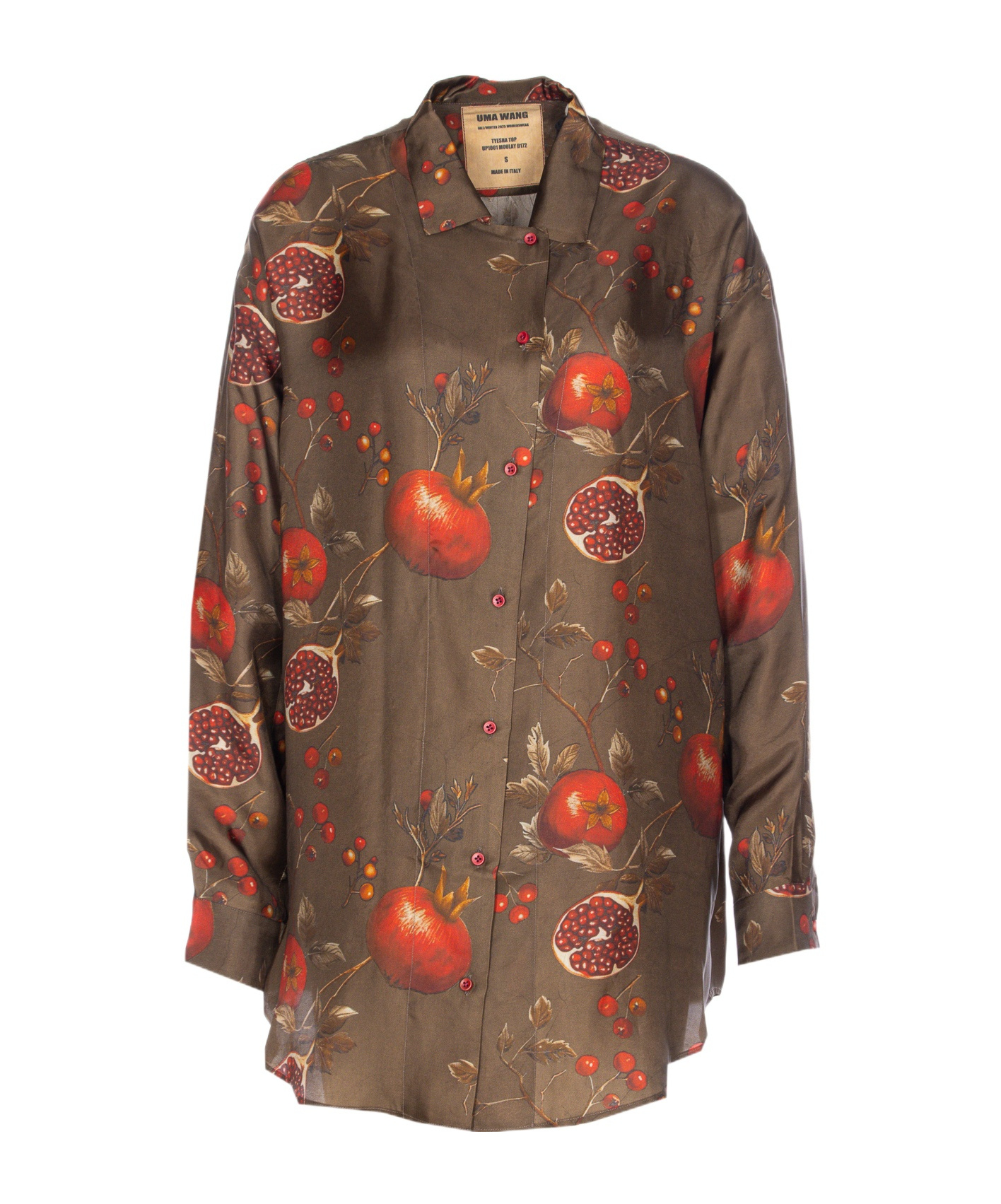 Uma Wang Floral Print Long Sleeve Relaxed Top In Brown