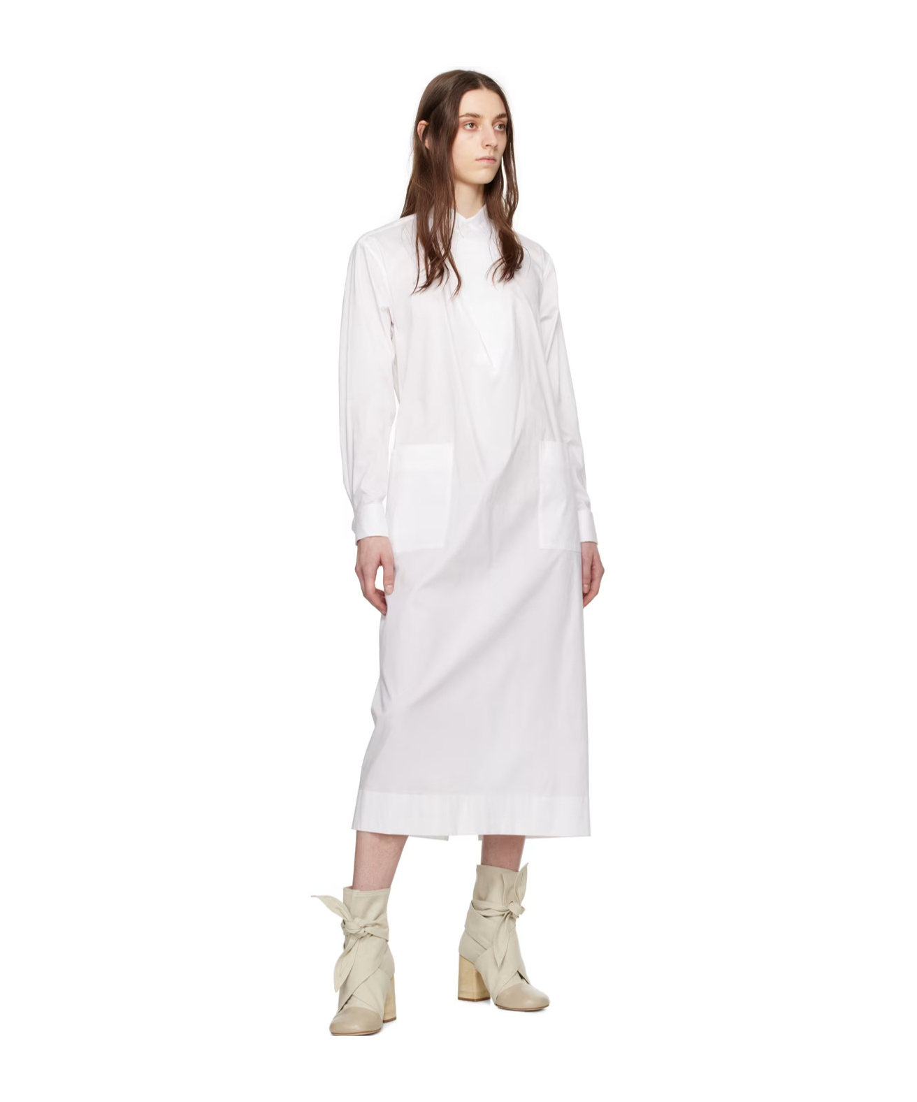 Issey Miyake A Long Dress In A Sticker Bag In White