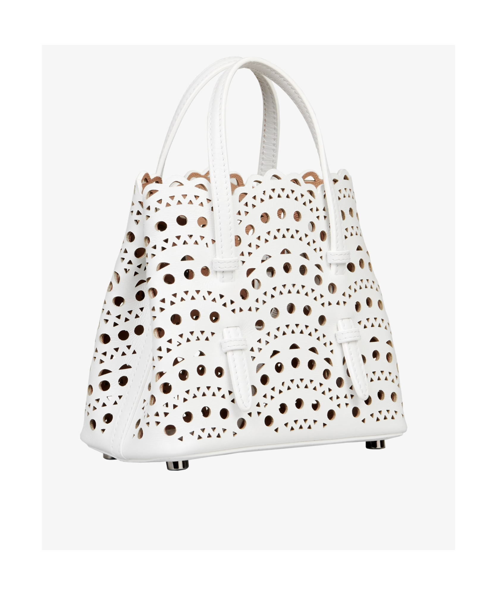 Alaïa Alaia Mina 20 Small Leather Handbag In White