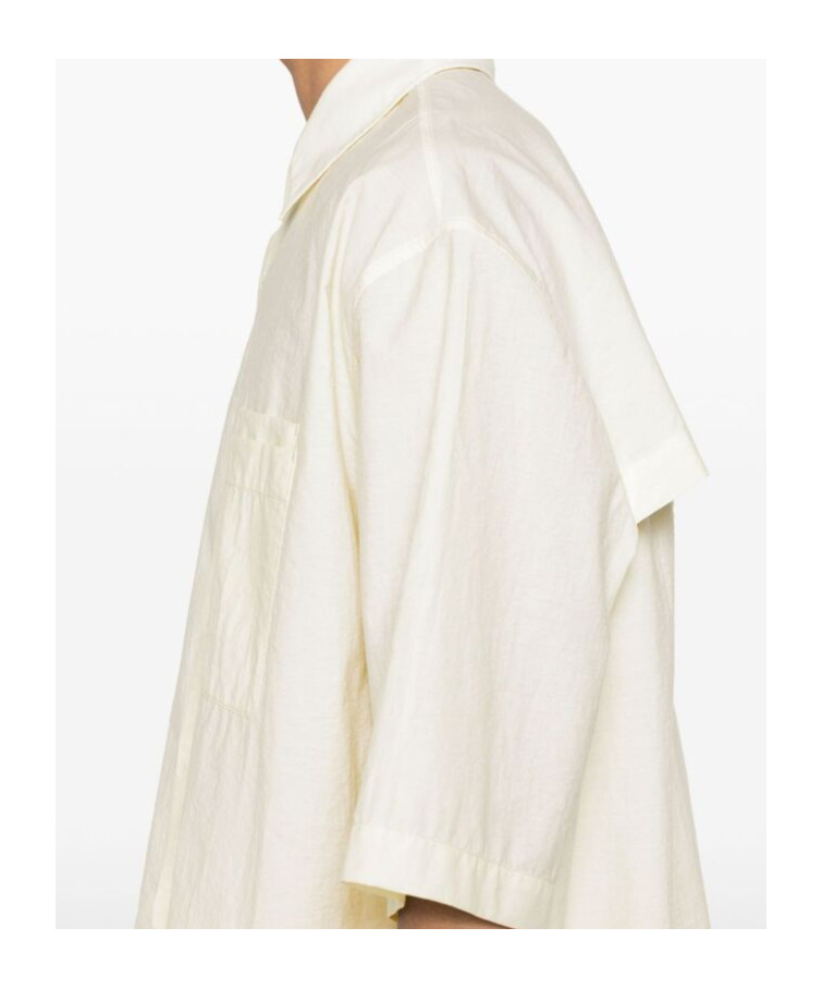 Lemaire Short Sleeved Buttoned Shirt In White
