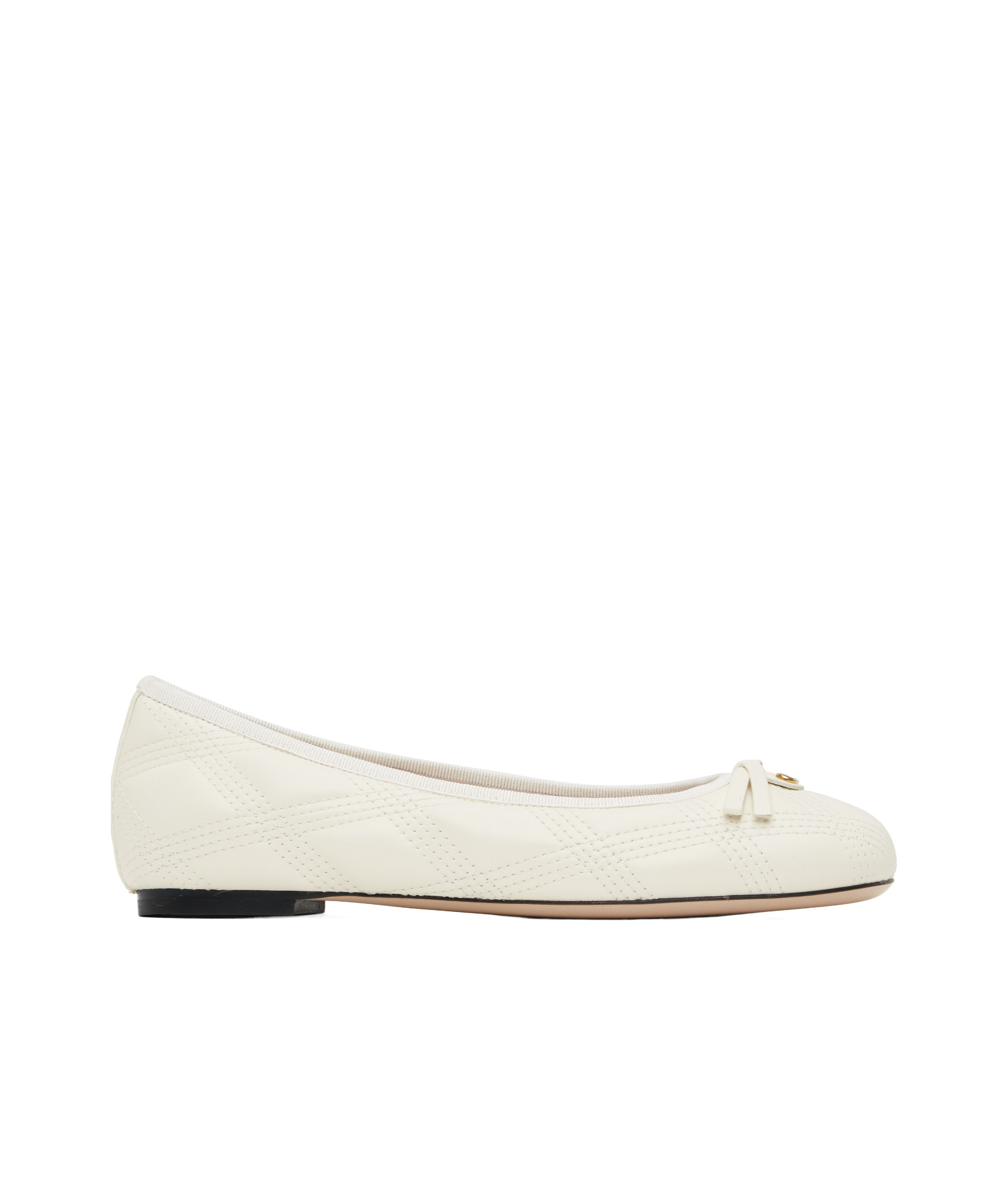 Valentino Round Toe Ballet Shoes In White
