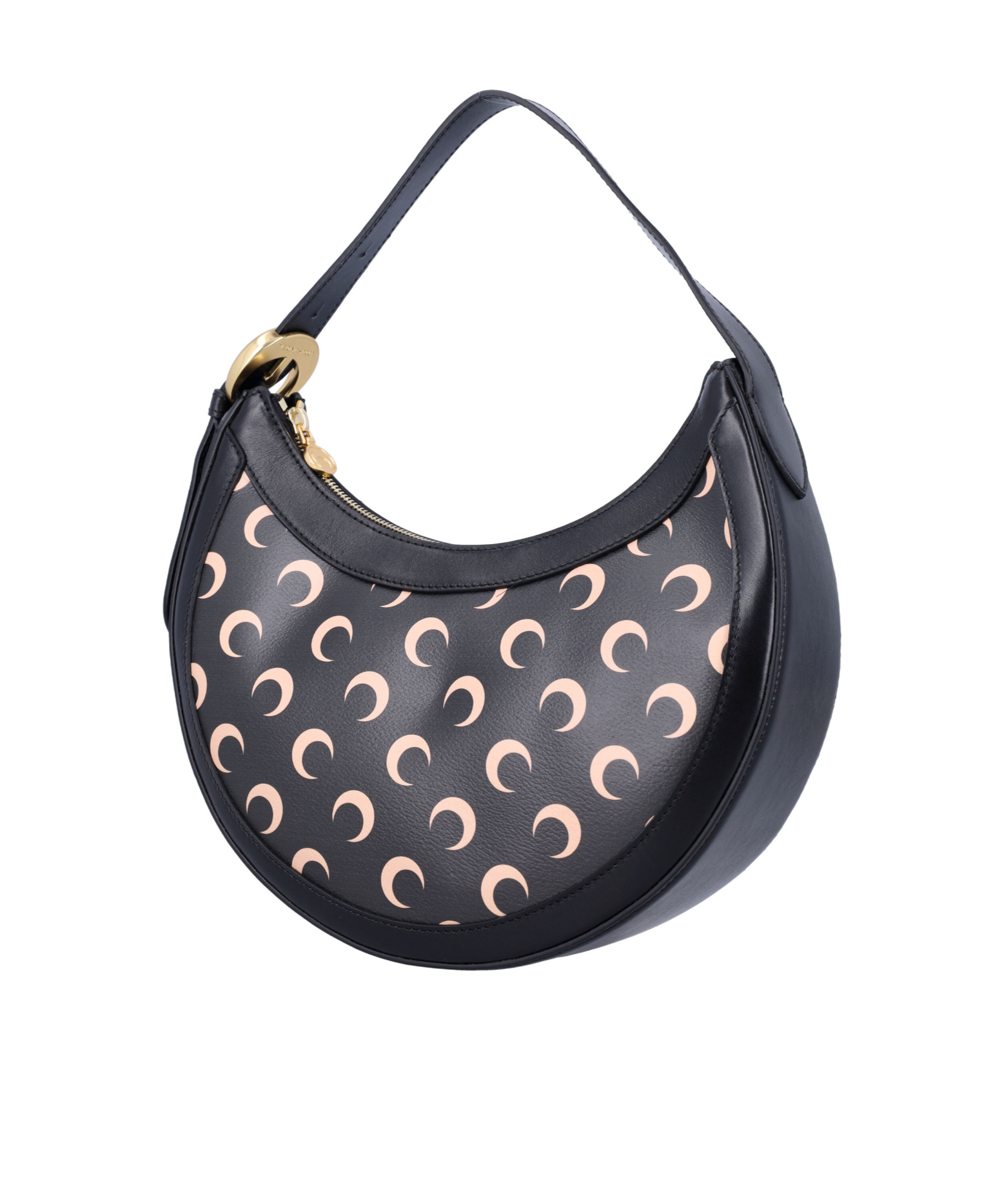 Marine Serre Zipper Shoulder Bag In Black