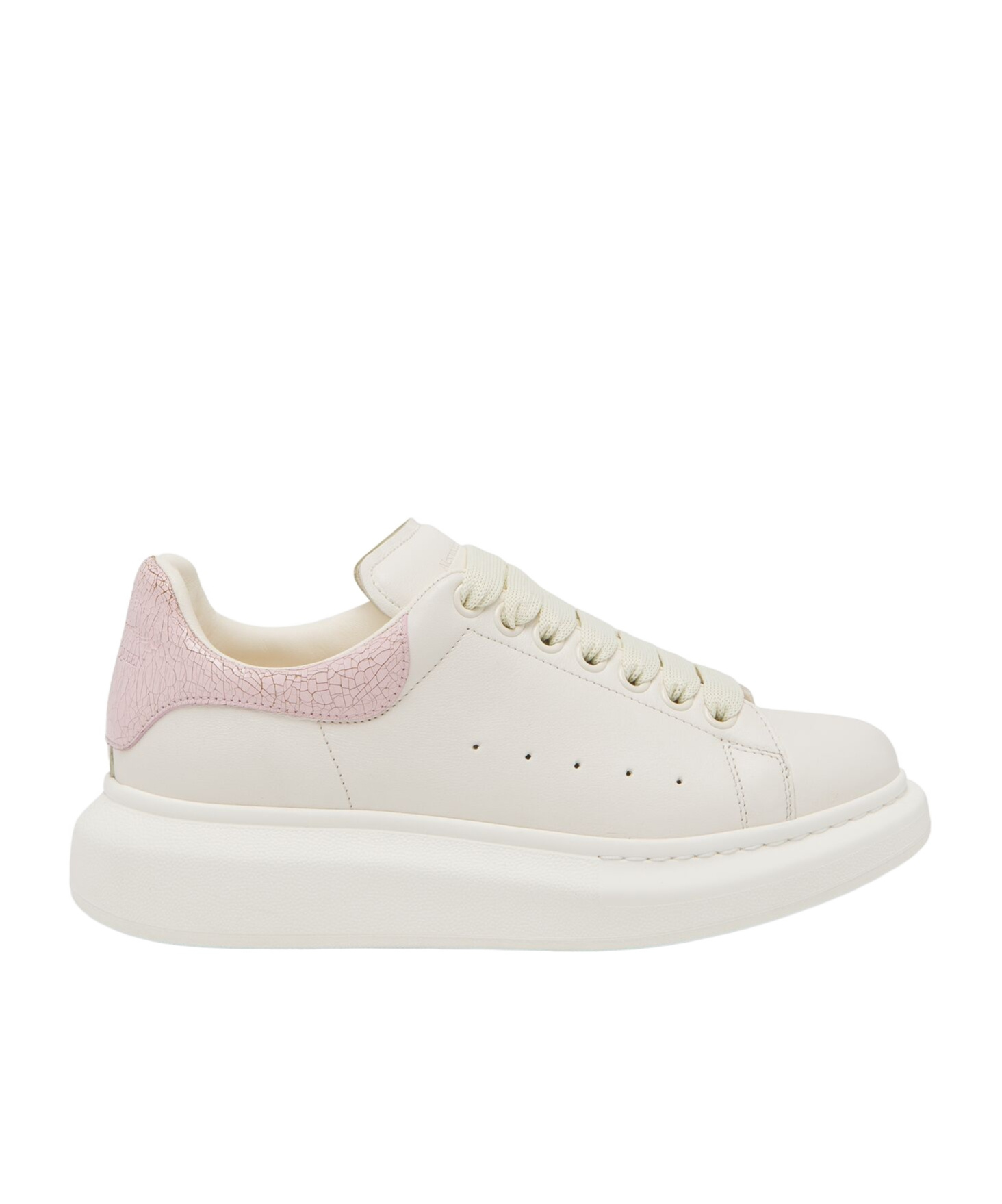 Alexander Mcqueen White Low Top Sneakers With Logo Patch On The Tongue And Contrasting Heel Detail In Leather Woman In White
