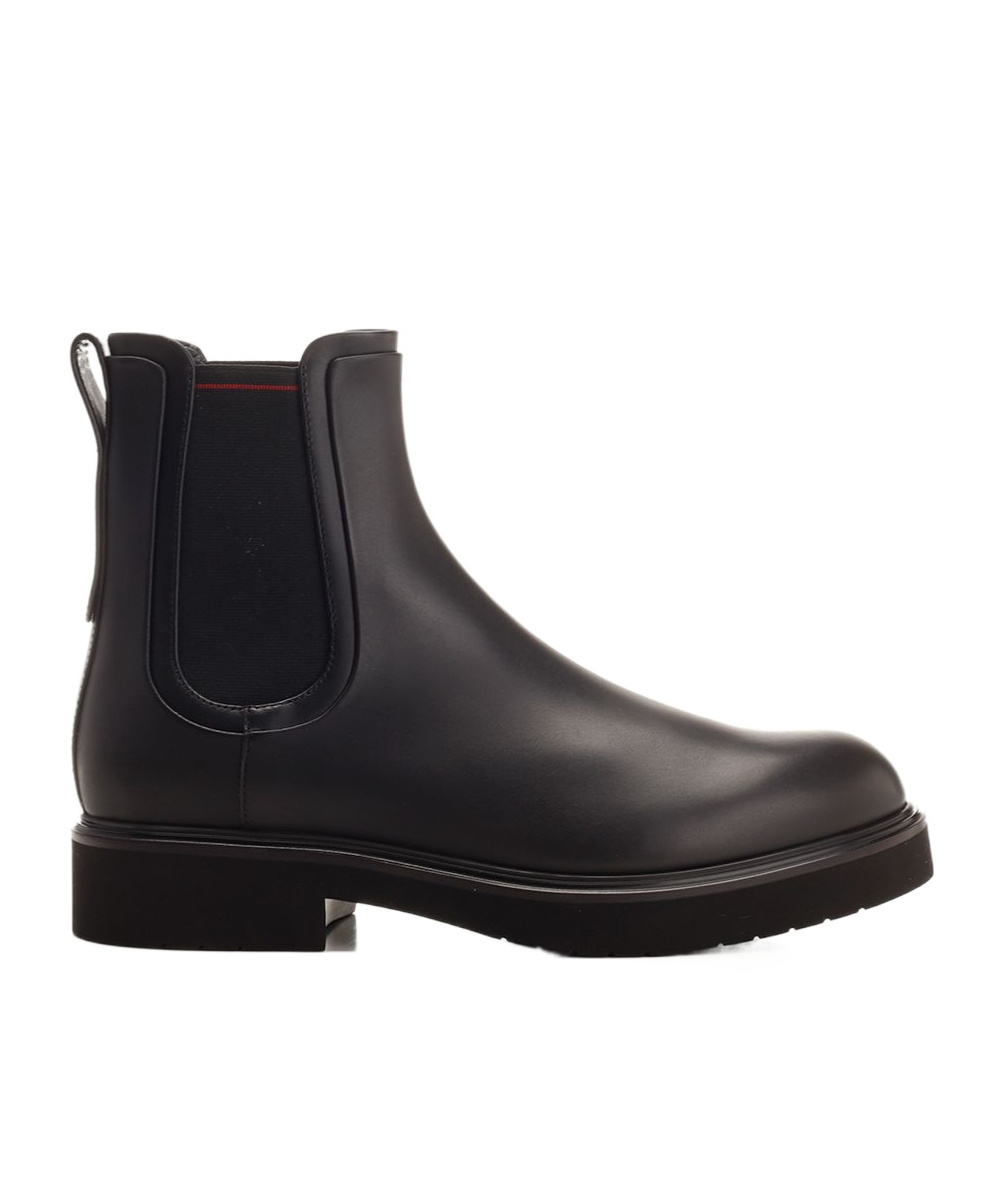 Ferragamo Man Ankle Boots Black Size 9 Calfskin In Black