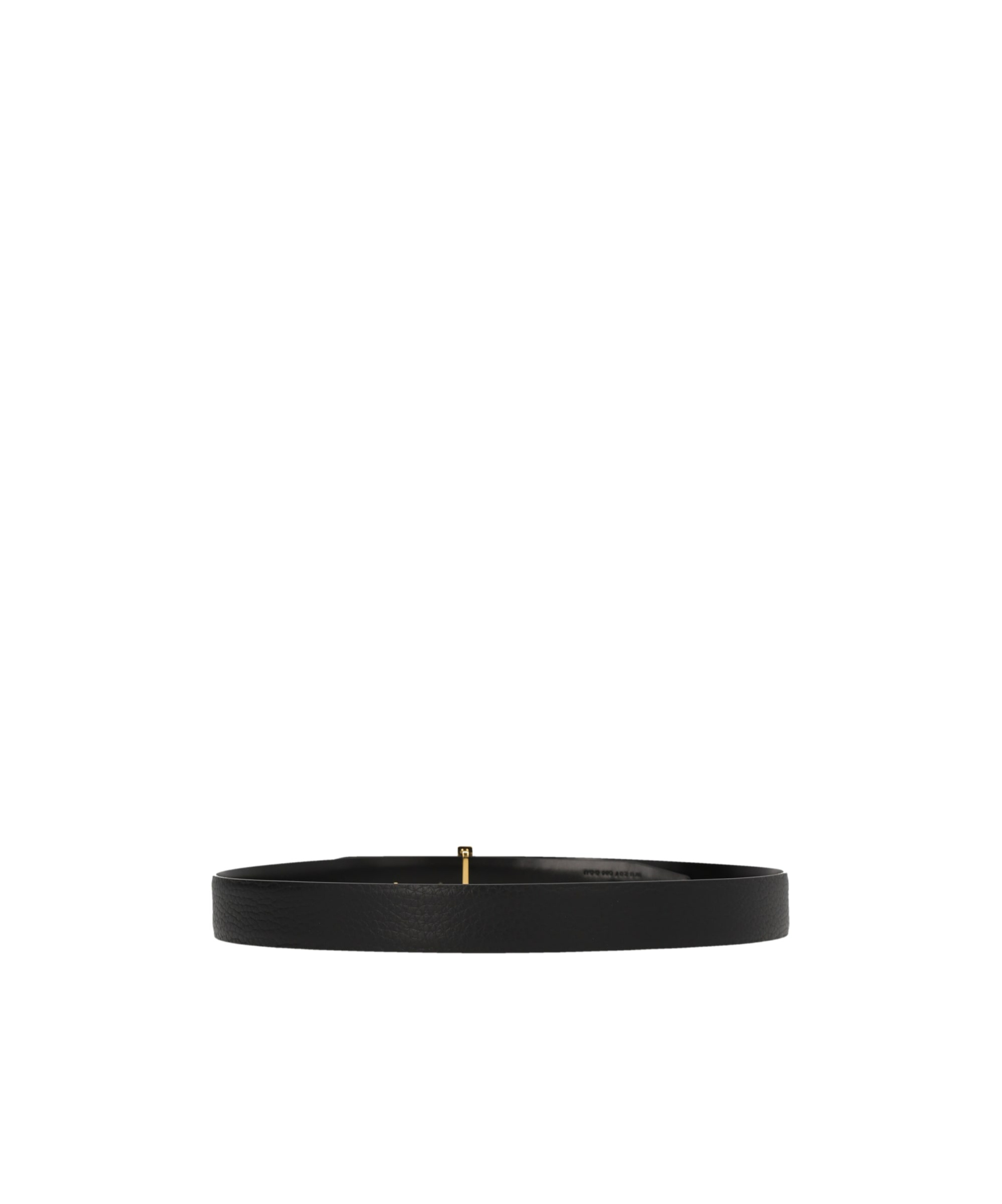Tom Ford Calfskin Textured Leather Adjustable Belt In Black