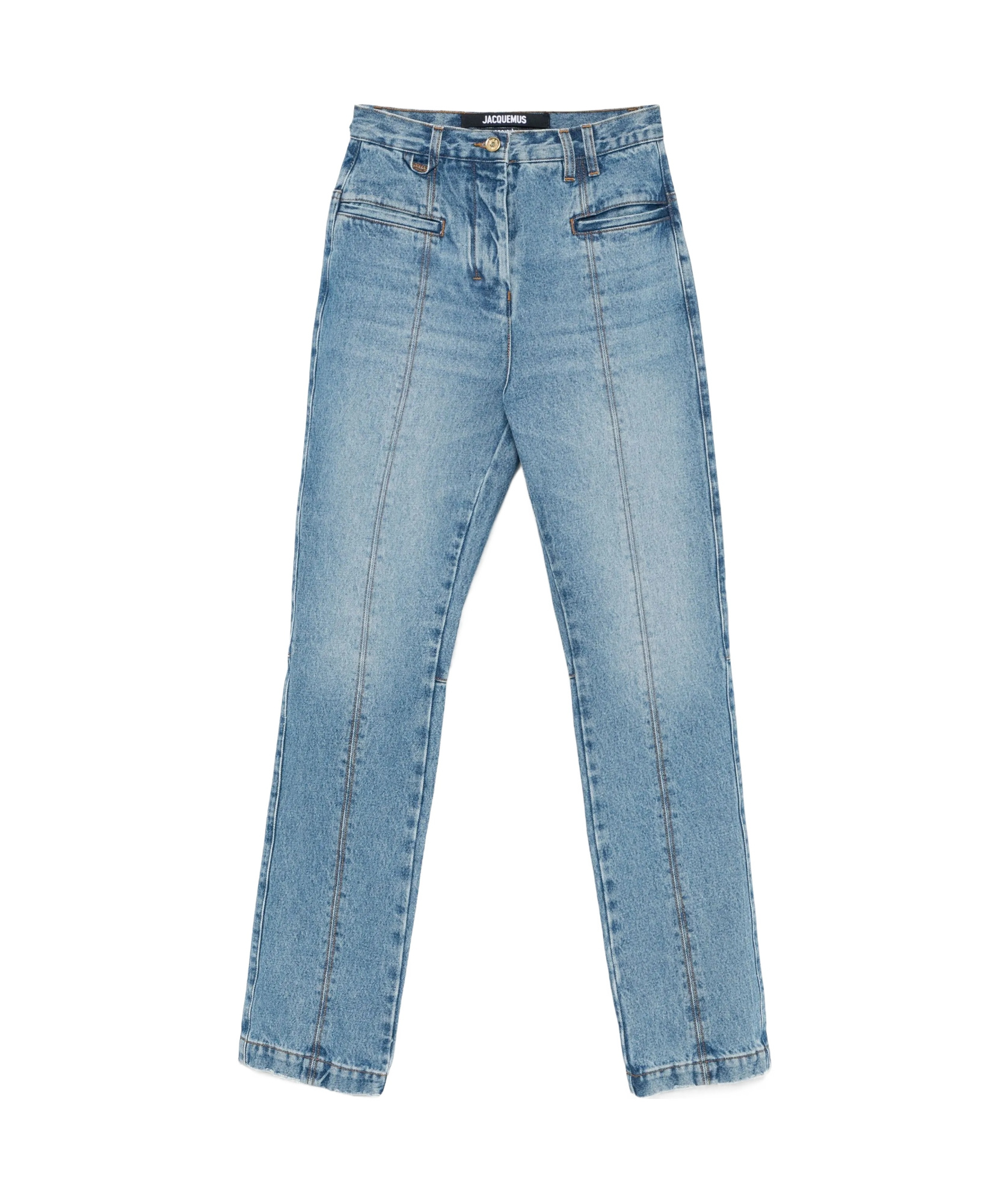 Jacquemus Denim Trousers With Belt Loops In Blue