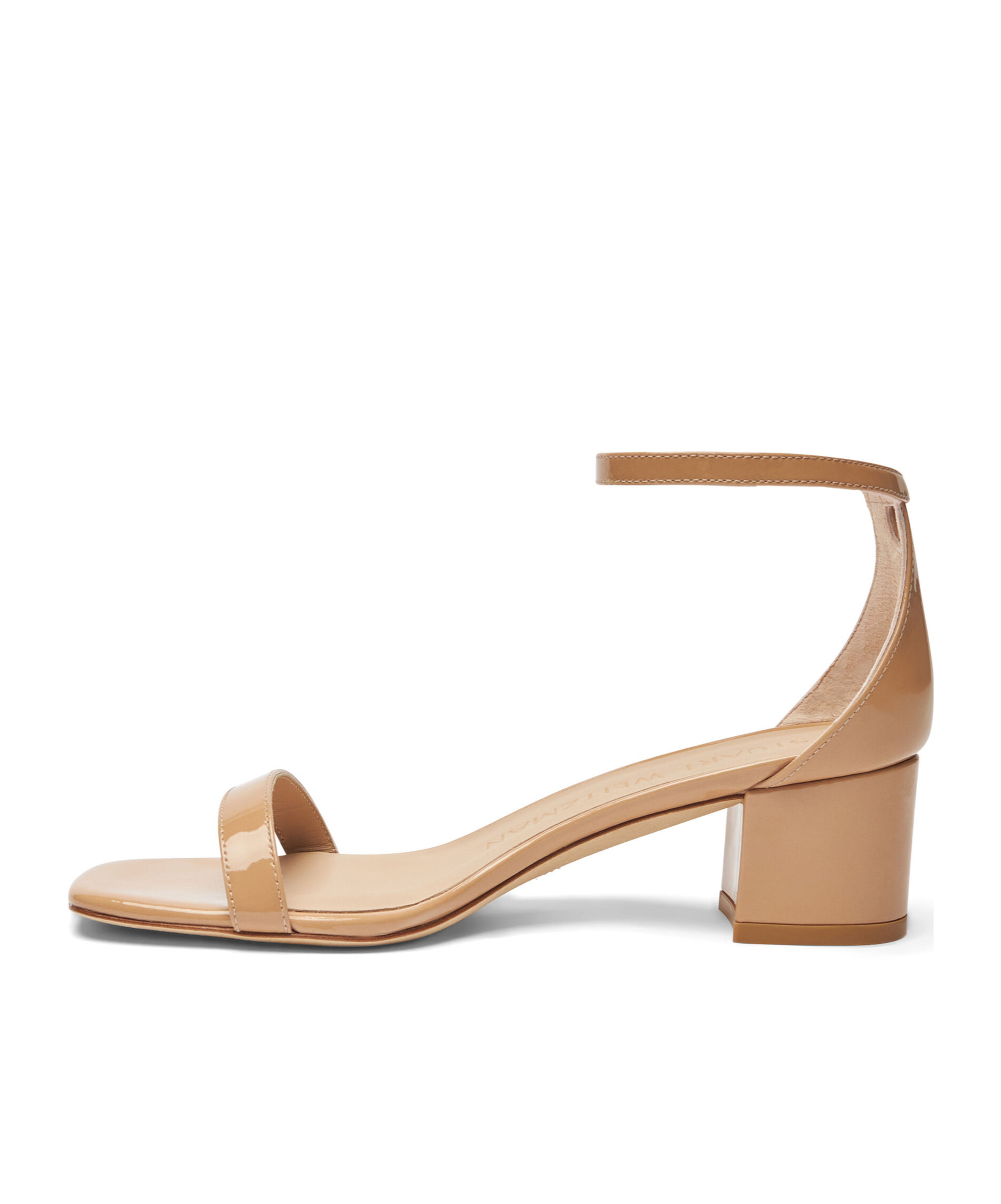 Stuart Weitzman Simplecurve 50mm Leather Sandals In Nude