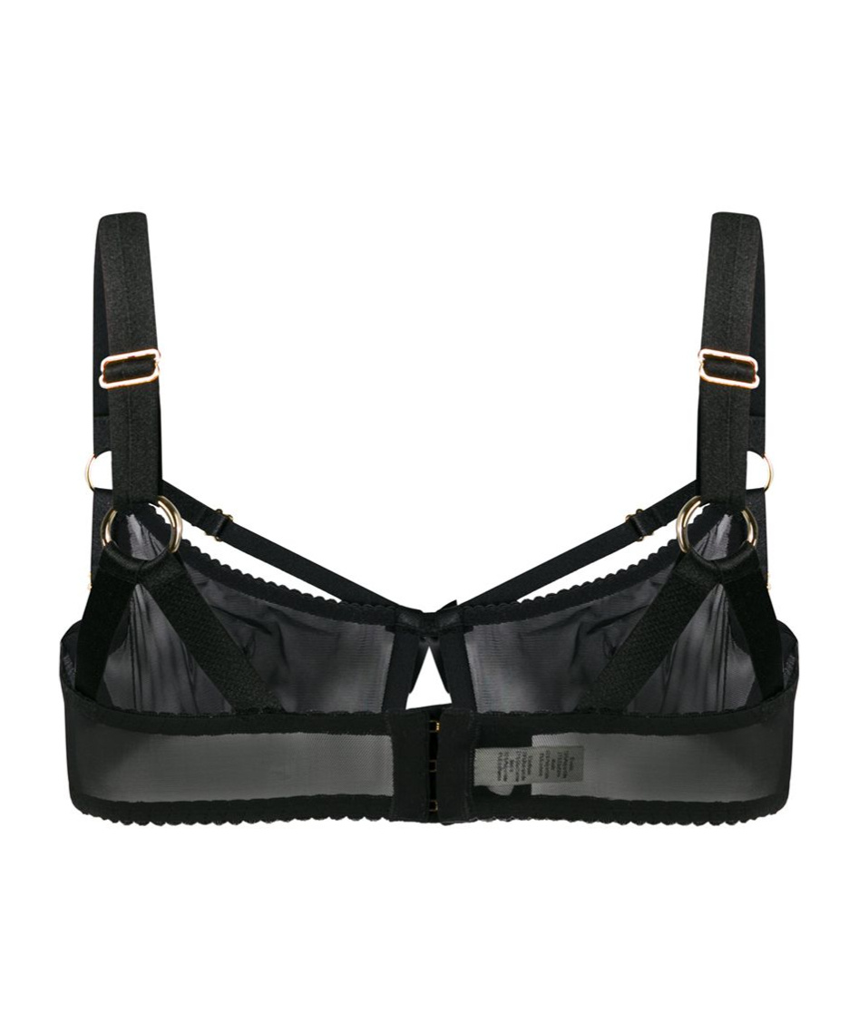 Shop Bordelle Lace Multi-strap Bra In Black